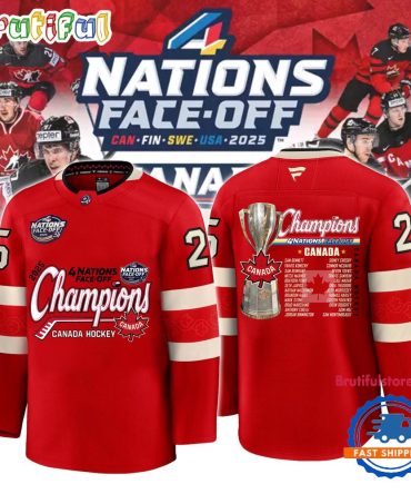 Canada 2025 4 Nation Face Off Champions Second Winner Hockey Jersey