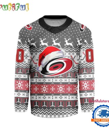 Carolina Hurricanes 2025 Nhl Christmas Personalized Hockey Jersey Design