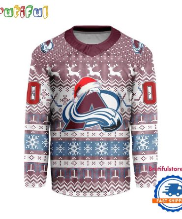 Colorado Avalanche 2025 Nhl Christmas Personalized Hockey Jersey Design
