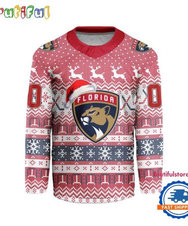 Florida Panthers 2025 Nhl Christmas Personalized Hockey Jersey Design