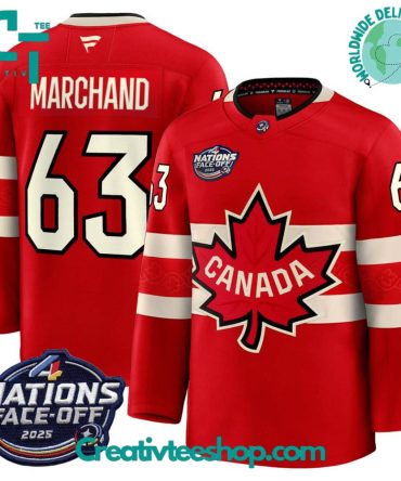 Canada Ice Hockey 4 Nation Face-Off Champions Brad Marchand #63 Jersey