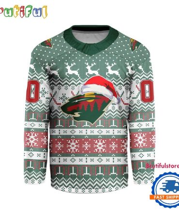 Minnesota Wild 2025 Nhl Christmas Personalized Hockey Jersey Design