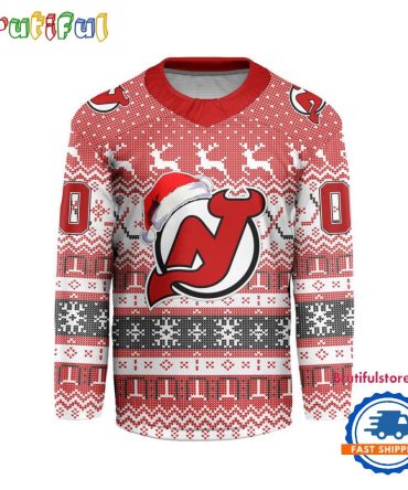 New Jersey Devils 2025 Nhl Christmas Personalized Hockey Jersey Design