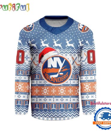 New York Islanders 2025 Nhl Christmas Personalized Hockey Jersey Design