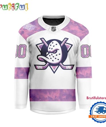 Nhl Anaheim Ducks Personalized Hockey Fights Cancer Design Jersey