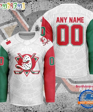 Nhl Anaheim Ducks Personalized Mexican Heritage Hockey Jersey
