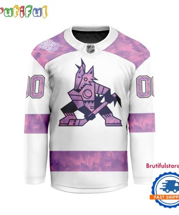 Nhl Arizona Coyotes Personalized Hockey Fights Cancer Design Jersey