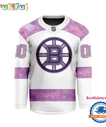 Nhl Boston Bruins Personalized Hockey Fights Cancer Design Jersey