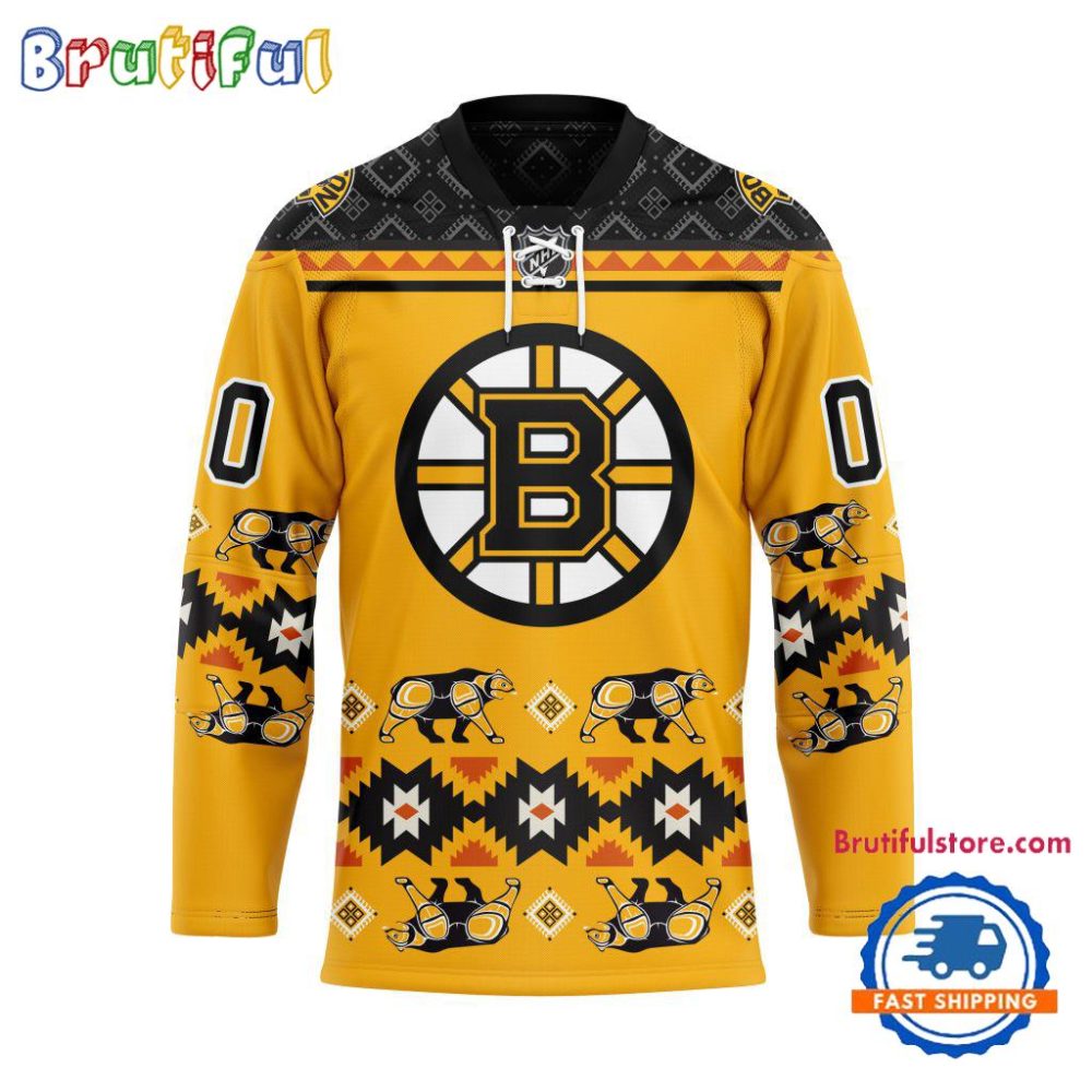Nhl Boston Bruins Personalized Native American Hockey Jersey