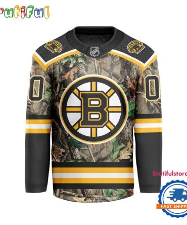 Nhl Boston Bruins Special Realtree Camo Hunting Hockey Jersey