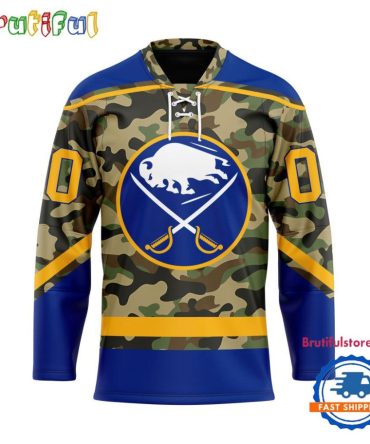 Nhl Buffalo Sabres Camo Veterans Custom Hockey Jersey