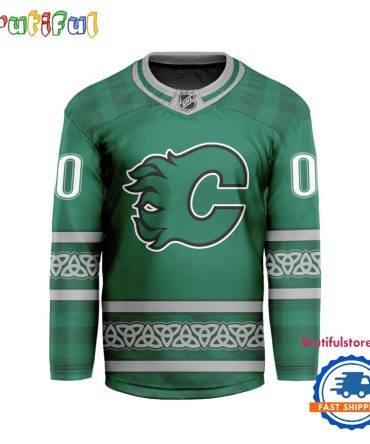 Nhl Calgary Flames For St.Patrick'S Day Limited New Hockey Jersey