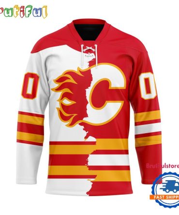 Nhl Calgary Flames Home Mix Away New Design Hockey Jersey