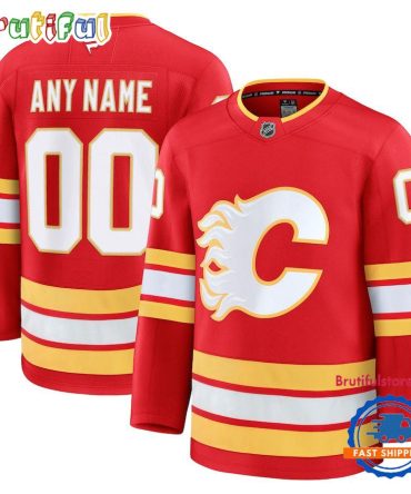 Nhl Calgary Flames Home Premium Custom Hockey Jersey