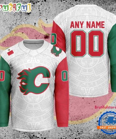 Nhl Calgary Flames Personalized Mexican Heritage Hockey Jersey
