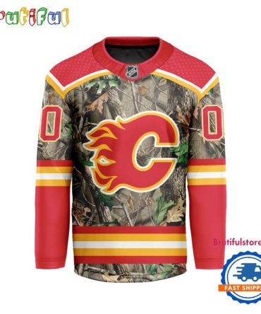 Nhl Calgary Flames Special Realtree Camo Hunting Hockey Jersey