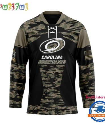 Nhl Carolina Hurricanes Custom Honoring Veterans Camo Hockey Jersey