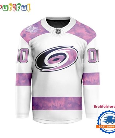 Nhl Carolina Hurricanes Personalized Hockey Fights Cancer Design Jersey