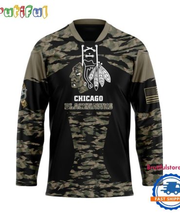 Nhl Chicago Blackhawks Custom Honoring Veterans Camo Hockey Jersey