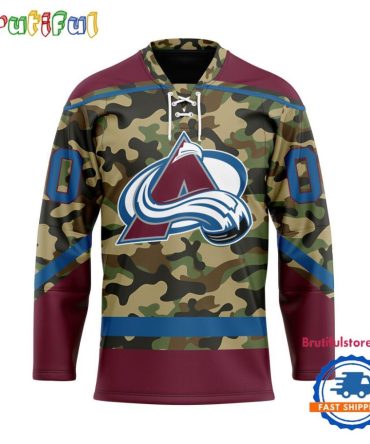 Nhl Colorado Avalanche Camo Veterans Custom Hockey Jersey