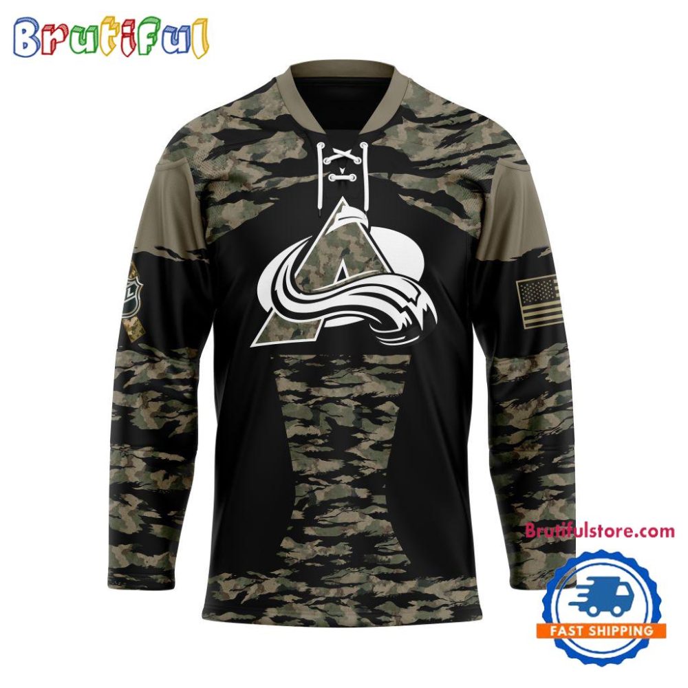 Nhl Colorado Avalanche Custom Honoring Veterans Camo Hockey Jersey