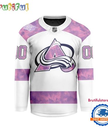 Nhl Colorado Avalanche Personalized Hockey Fights Cancer Design Jersey