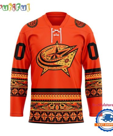 Nhl Columbus Blue Jackets National Day For Truth And Reconciliation Design Hockey Jersey, Sport Jersey Shirt