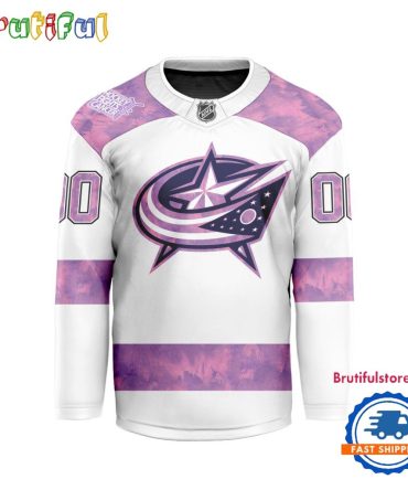 Nhl Columbus Blue Jackets Personalized Hockey Fights Cancer Design Jersey
