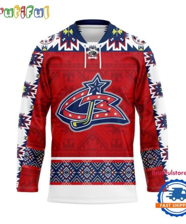 Nhl Columbus Blue Jackets Personalized Native American Hockey Jersey