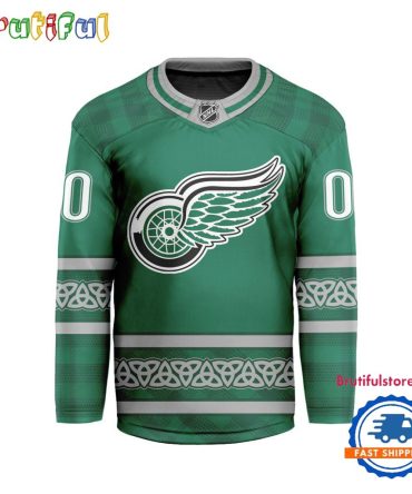 Nhl Detroit Red Wings For St.Patrick'S Day Limited New Hockey Jersey