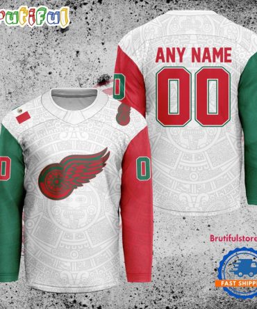 Nhl Detroit Red Wings Personalized Mexican Heritage Hockey Jersey