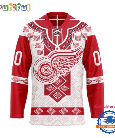 Nhl Detroit Red Wings Personalized Native American Hockey Jersey