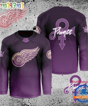 Nhl Detroit Red Wings Personalized Prince Night Hockey Jersey