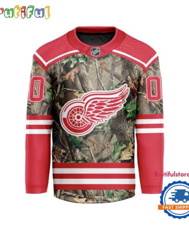 Nhl Detroit Red Wings Special Realtree Camo Hunting Hockey Jersey