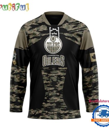 Nhl Edmonton Oilers Custom Honoring Veterans Camo Hockey Jersey