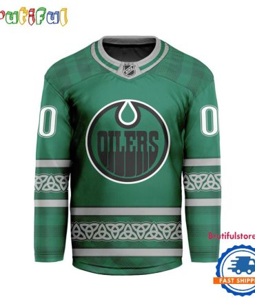 Nhl Edmonton Oilers For St.Patrick'S Day Limited New Hockey Jersey