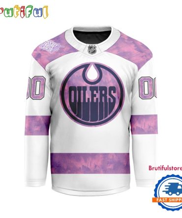 Nhl Edmonton Oilers Personalized Hockey Fights Cancer Design Jersey
