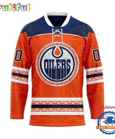 Nhl Edmonton Oilers Personalized Native American Hockey Jersey
