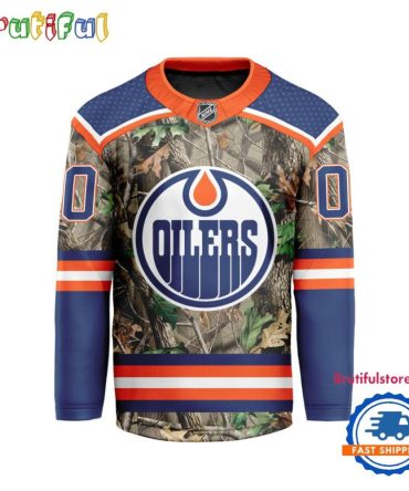 Nhl Edmonton Oilers Special Realtree Camo Hunting Hockey Jersey