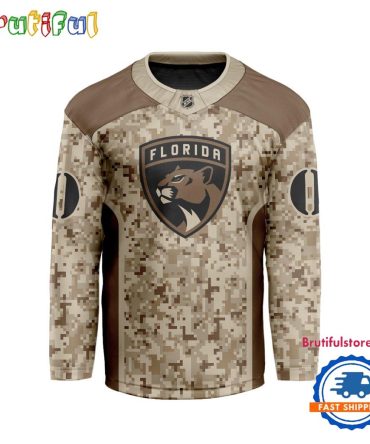 Nhl Florida Panthers Special Veterans Military Desert Camouflage Design Hockey Jersey