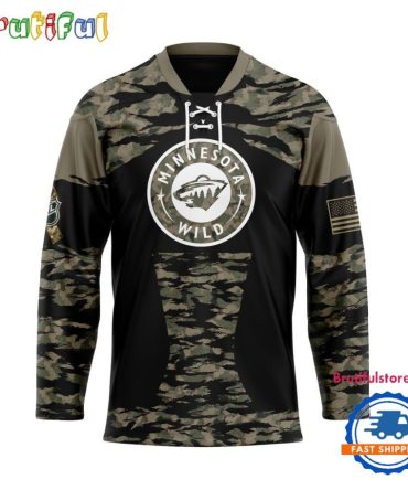 Nhl Minnesota Wild Custom Honoring Veterans Camo Hockey Jersey