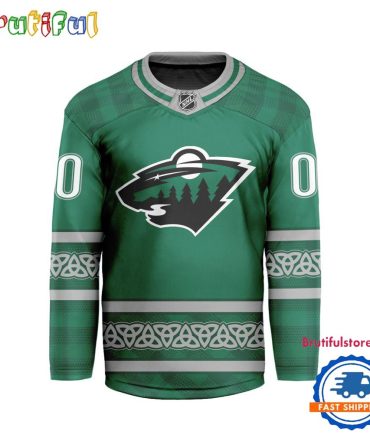 Nhl Minnesota Wild For St.Patrick'S Day Limited New Hockey Jersey