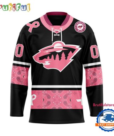 Nhl Minnesota Wild In October We Wear Pink Breast Cancer Design Hockey Jersey