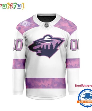 Nhl Minnesota Wild Personalized Hockey Fights Cancer Design Jersey