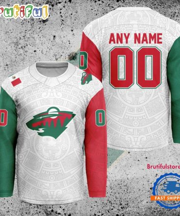 Nhl Minnesota Wild Personalized Mexican Heritage Hockey Jersey