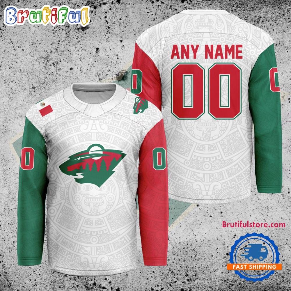 Nhl Minnesota Wild Personalized Mexican Heritage Hockey Jersey