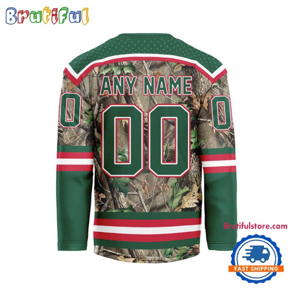 Nhl Minnesota Wild Special Realtree Camo Hunting Hockey Jersey - Image 2