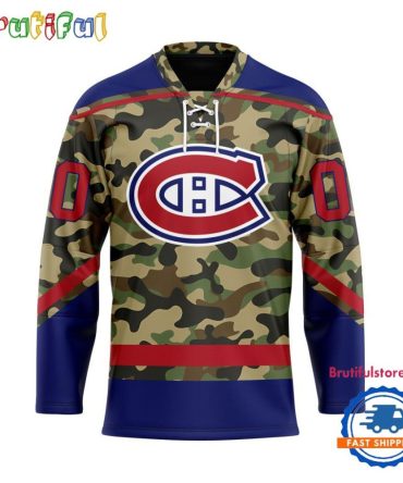 Nhl Montreal Canadiens Camo Veterans Custom Hockey Jersey