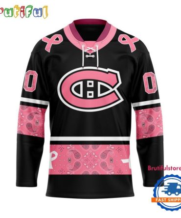 Nhl Montreal Canadiens In October We Wear Pink Breast Cancer Design Hockey Jersey