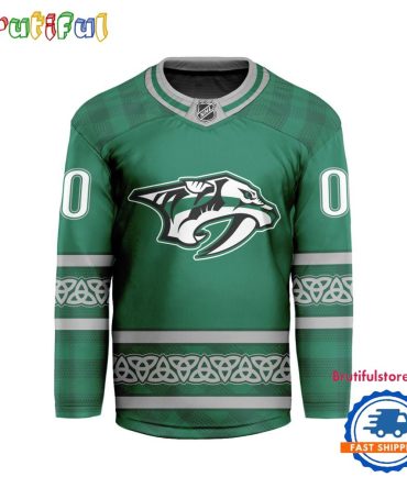 Nhl Nashville Predators For St.Patrick'S Day Limited New Hockey Jersey